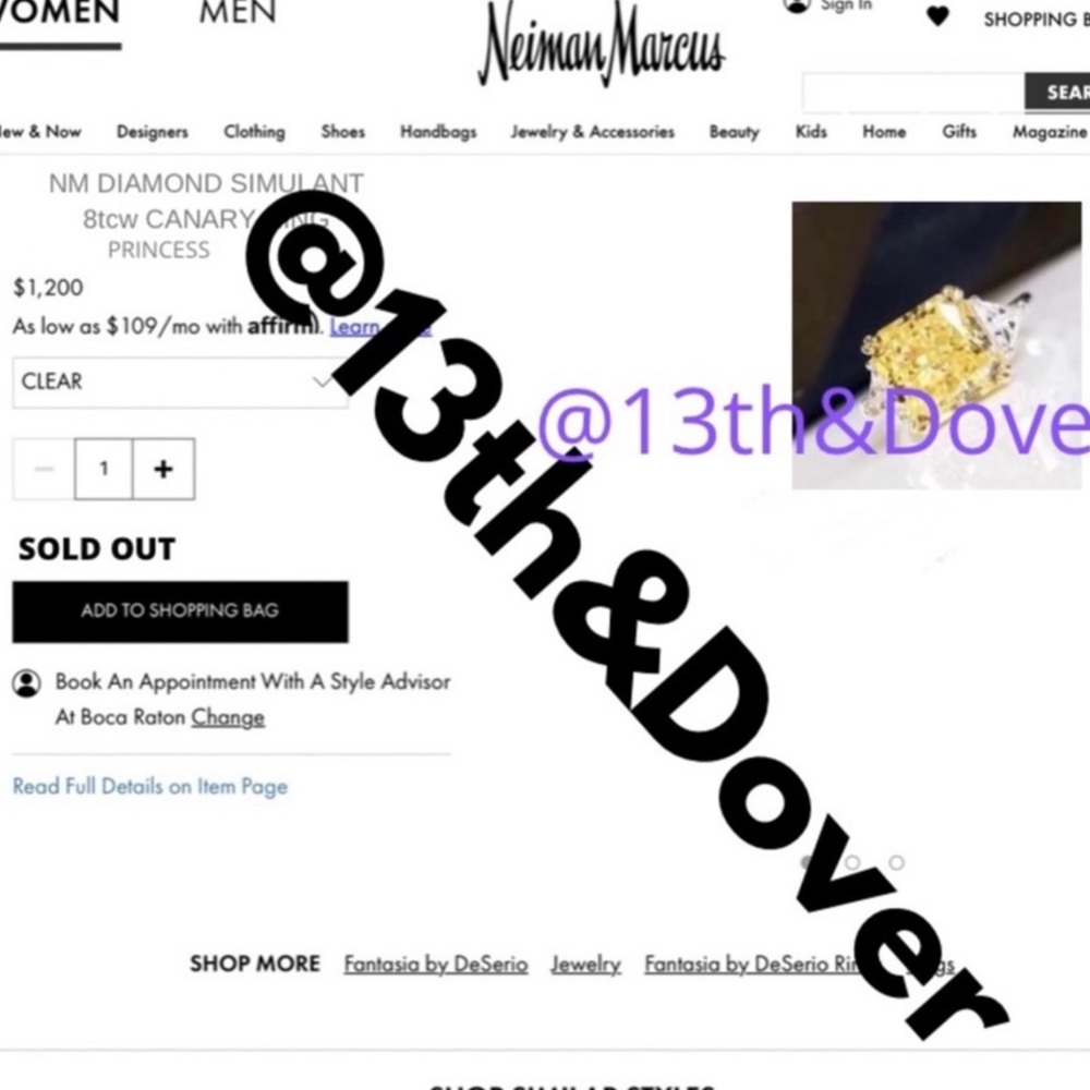 18k 6.5ct Canary Ring - Picture 14 of 15